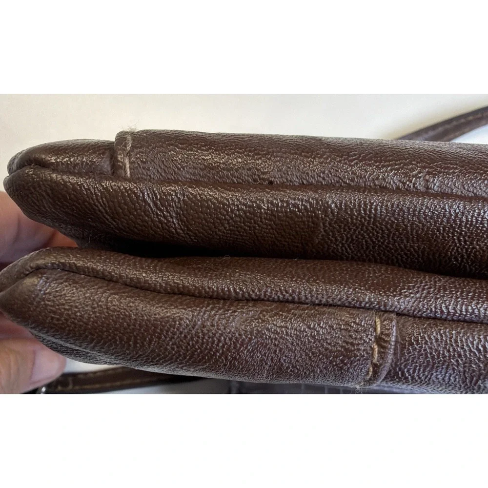 Rosetti Crossbody Organizer Bag Brown Faux Leather Adjustable Strap Y2K